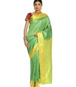 Green Kanjeevaram Art Silk Saree with Blouse