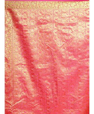 Beige Kanjeevaram  Art Silk Saree with Blouse 3