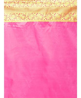 Beige Kanjeevaram  Art Silk Saree with Blouse 4