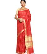 Red Bhagalpuri Art Silk Saree with Blouse