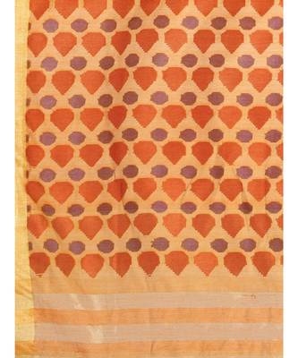 Rust Bhagalpuri Art Silk Saree with Blouse 3