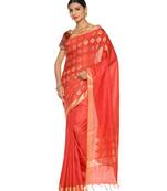Red Bhagalpuri Art Silk Saree with Blouse
