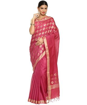 Wine Bhagalpuri Art Silk Saree with Blouse 1
