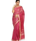 Wine Bhagalpuri Art Silk Saree with Blouse