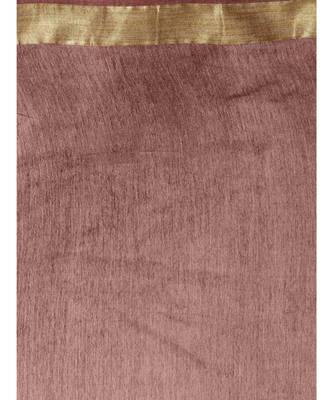 brown woven art silk saree with blouse 4