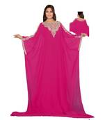 Pink Georgette Embroidered Zari_Work Islamic Kaftan