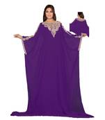 Purple Georgette Embroidered Zari_Work Islamic Kaftan