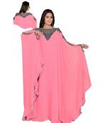 Pink Georgette Embroidered Zari_Work Islamic Kaftan