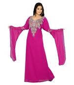 Pink Georgette Embroidered Zari_Work Islamic Kaftan