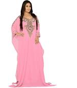 Pink Georgette Embroidered Zari_Work Islamic Kaftan