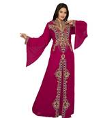 Pink Georgette Embroidered Zari_Work Islamic Kaftan