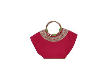 Pink Jute tote-bags 1