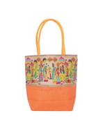 Orange Jute handbags