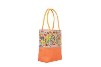 Orange Jute handbags 2
