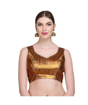 Gold Embroidered Brocade Readymade Blouse 1