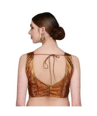 Gold Embroidered Brocade Readymade Blouse 2