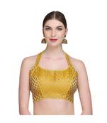 Yellow Embroidered Brocade Readymade Blouse