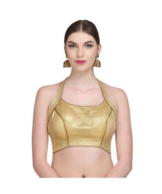 Gold Embroidered Brocade Readymade Blouse 1