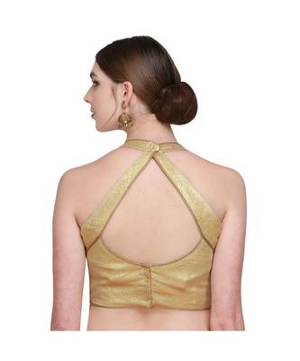 Gold Embroidered Brocade Readymade Blouse 2