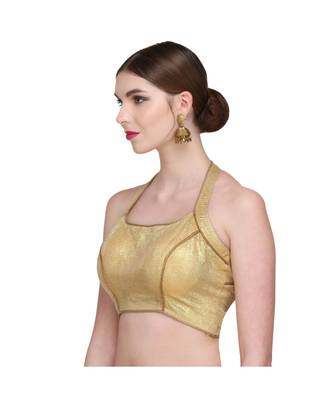 Gold Embroidered Brocade Readymade Blouse 4