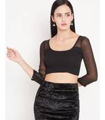 Black Plain Georgette Readymade Blouse
