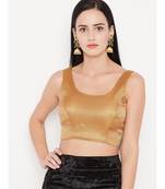 Gold Plain Georgette Readymade Blouse