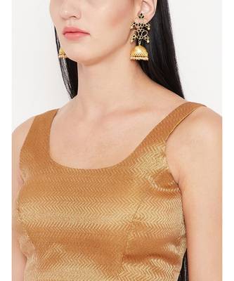 Gold Plain Georgette Readymade Blouse 3