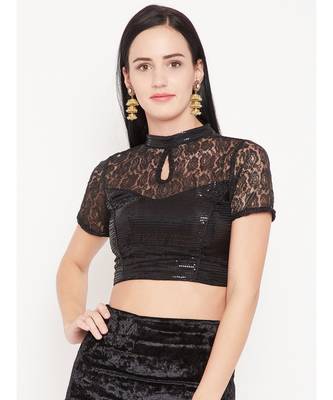 Black Plain Readymade Blouse 1