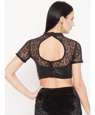 Black Plain Readymade Blouse 2