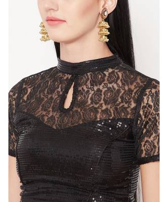 Black Plain Readymade Blouse 4