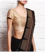 Gold Plain Brocade Readymade Blouse