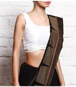 White Embroidered Dupion Readymade Blouse