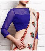 Blue Plain Gorgette Readymade Blouse