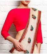 Pink Plain Gorgette Readymade Blouse