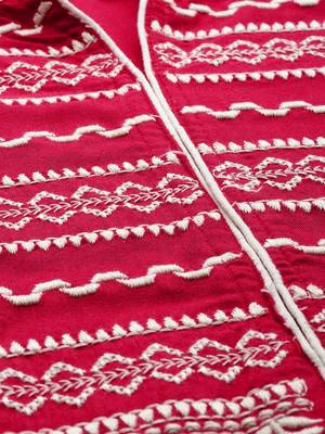 Coral embroidered viscose rayon kurta 2