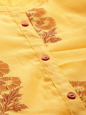 Yellow embroidered chanderi kurta 2