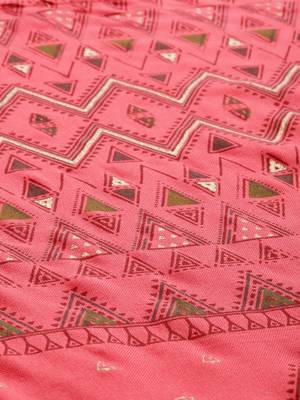 Peach embroidered viscose rayon kurta 2