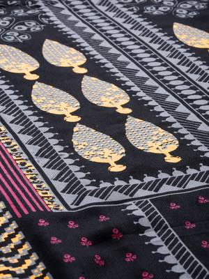 Black embroidered viscose rayon kurta 2