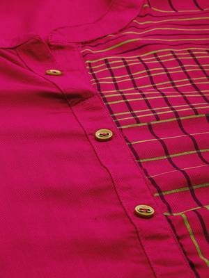 Pink embroidered viscose rayon kurta 2