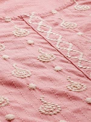 Peach printed cotton kurta 2