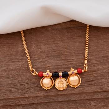 Golden box chain Mangalsutra LONG with triple vati one gram gold 1