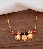 Golden box chain Mangalsutra LONG with triple vati one gram gold