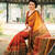 multicolor printed silk saree with blouse