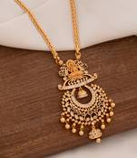 Golden necklace Medium length with Chandbali pendant one gram gold