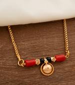 Golden mangalsutra LONG with single vati one gram gold