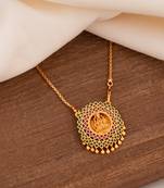 Golden necklace SHORT with small Laxmi pendant one gram gold