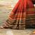 multicolor printed silk saree with blouse