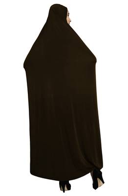 Coffee Plain Lycra Burka 2