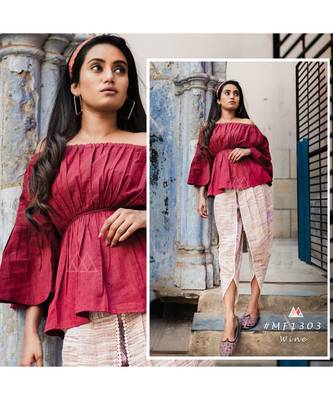 Fantasy Violet Khadi Tulip Pants And Maroon Top Combo 2