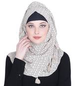 Beige printed cotton hijab
